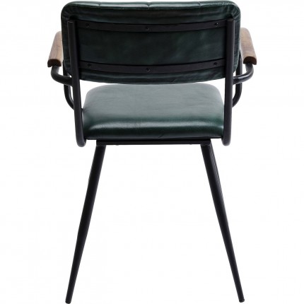 Chaise avec accoudoirs Salsa cuir verte Kare Design
