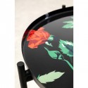 Tables d'appoint noires fleurs roses set de 2 Kare Design