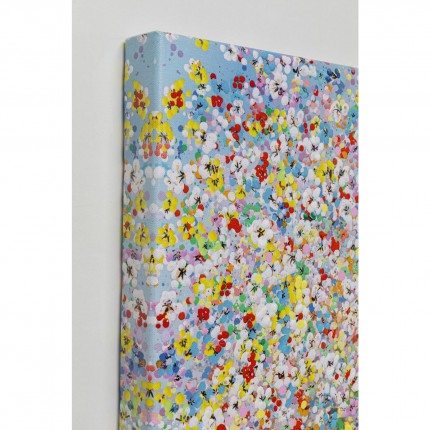 Tableau Touched éléphant fleurs jour 120x160cm Kare Design