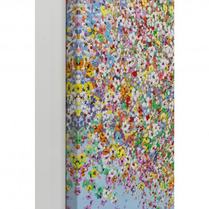 Tableau Touched éléphant fleurs jour 80x100cm Kare Design