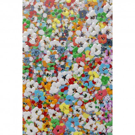 Tableau Touched éléphant fleurs jour 80x100cm Kare Design