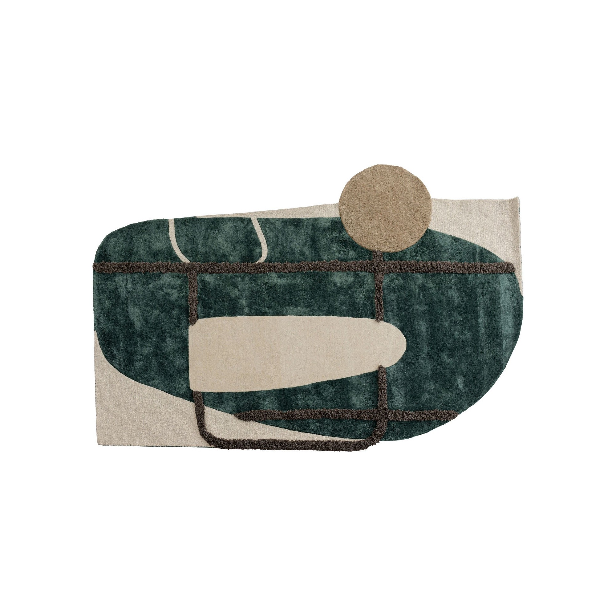 Tapis Tide 170x240cm vert et beige Kare Design