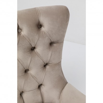 Fauteuil pivotant Bellissima velours beige Kare Design