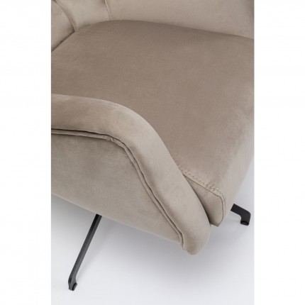 Fauteuil pivotant Bellissima velours beige Kare Design