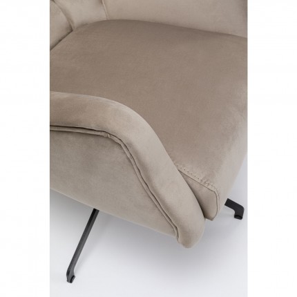 Fauteuil pivotant Bellissima velours beige Kare Design