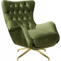 Fauteuil pivotant Bellissima velours vert Kare Design