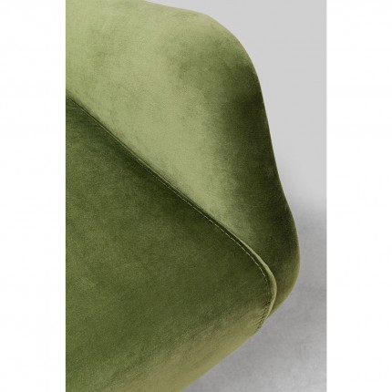 Fauteuil pivotant Bellissima velours vert Kare Design