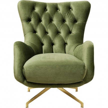 Fauteuil pivotant Bellissima velours vert Kare Design