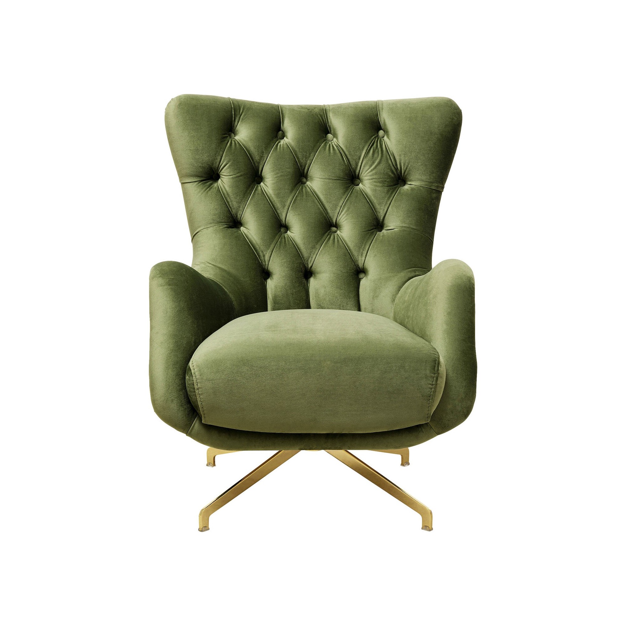 Fauteuil pivotant Bellissima velours vert Kare Design