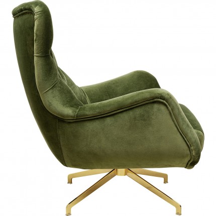 Fauteuil pivotant Bellissima velours vert Kare Design