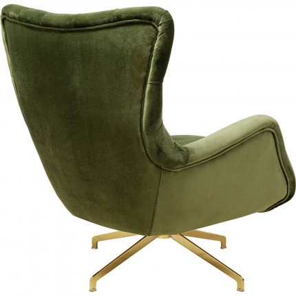 Fauteuil pivotant Bellissima velours vert Kare Design