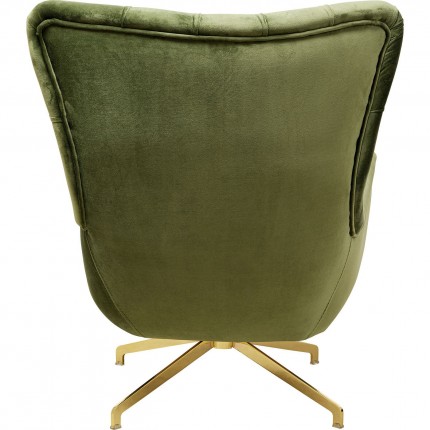 Fauteuil pivotant Bellissima velours vert Kare Design