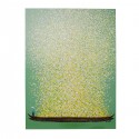 Tableau Touched fleurs pirogue vert et jaune 80x100cm Kare Design