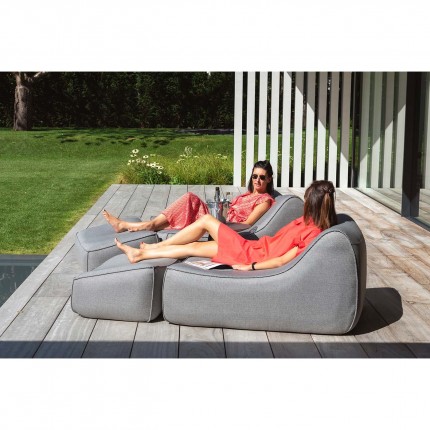 Fauteuil et repose-pieds Benito gris clair Gescova