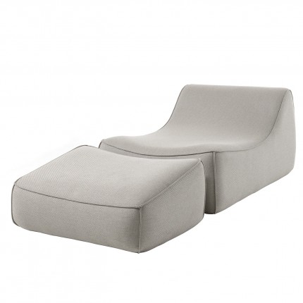 Fauteuil et repose-pieds Benito gris clair Gescova