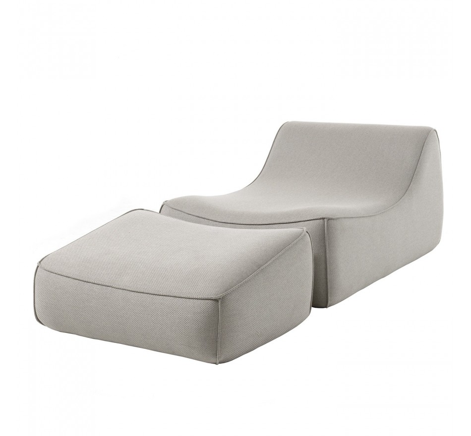 Fauteuil et repose-pieds Benito gris clair Gescova