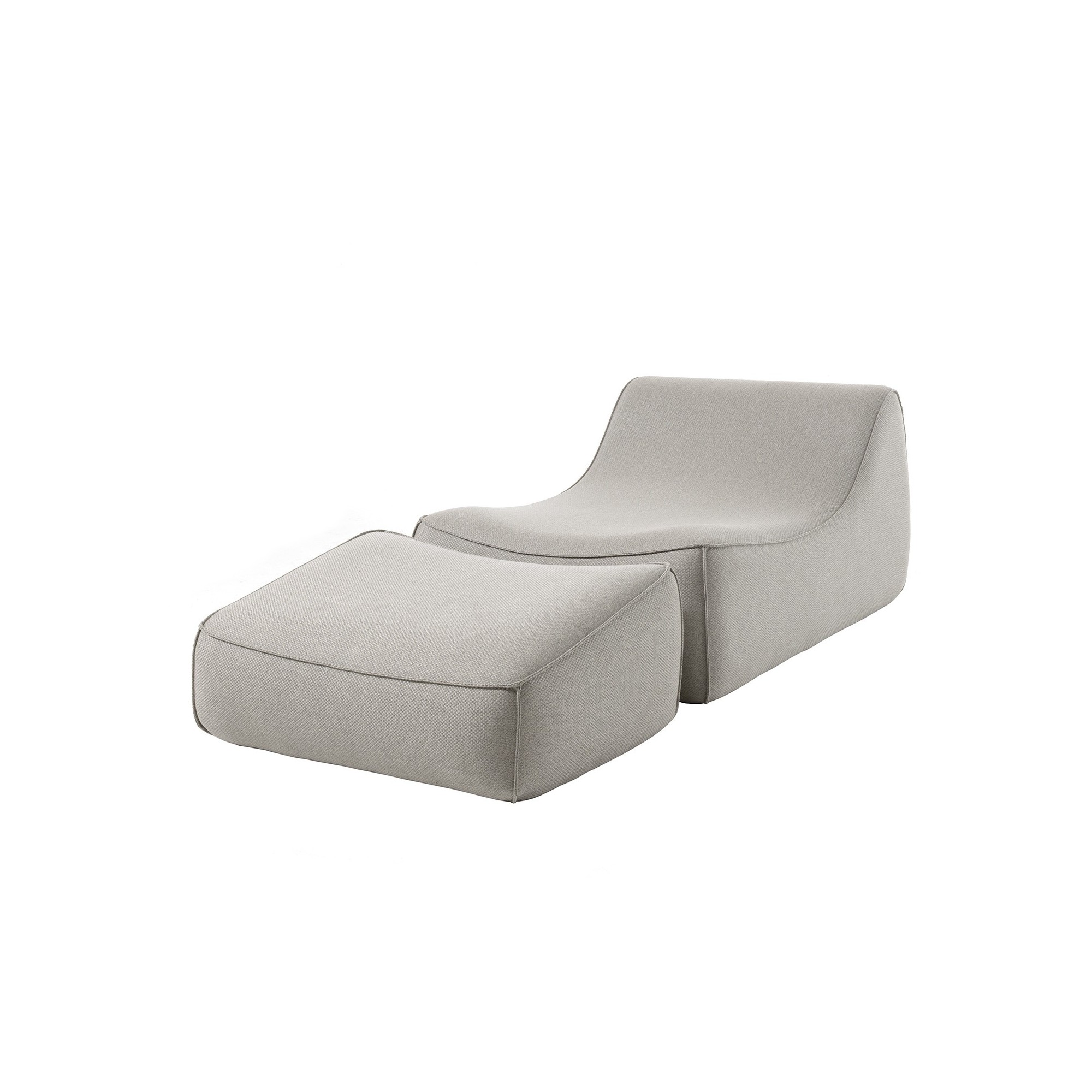 Fauteuil et repose-pieds Benito gris clair Gescova