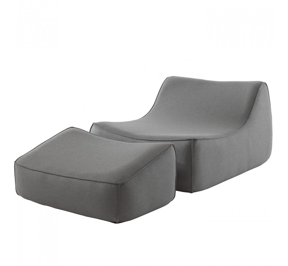 Fauteuil et repose-pieds Benito gris clair Gescova