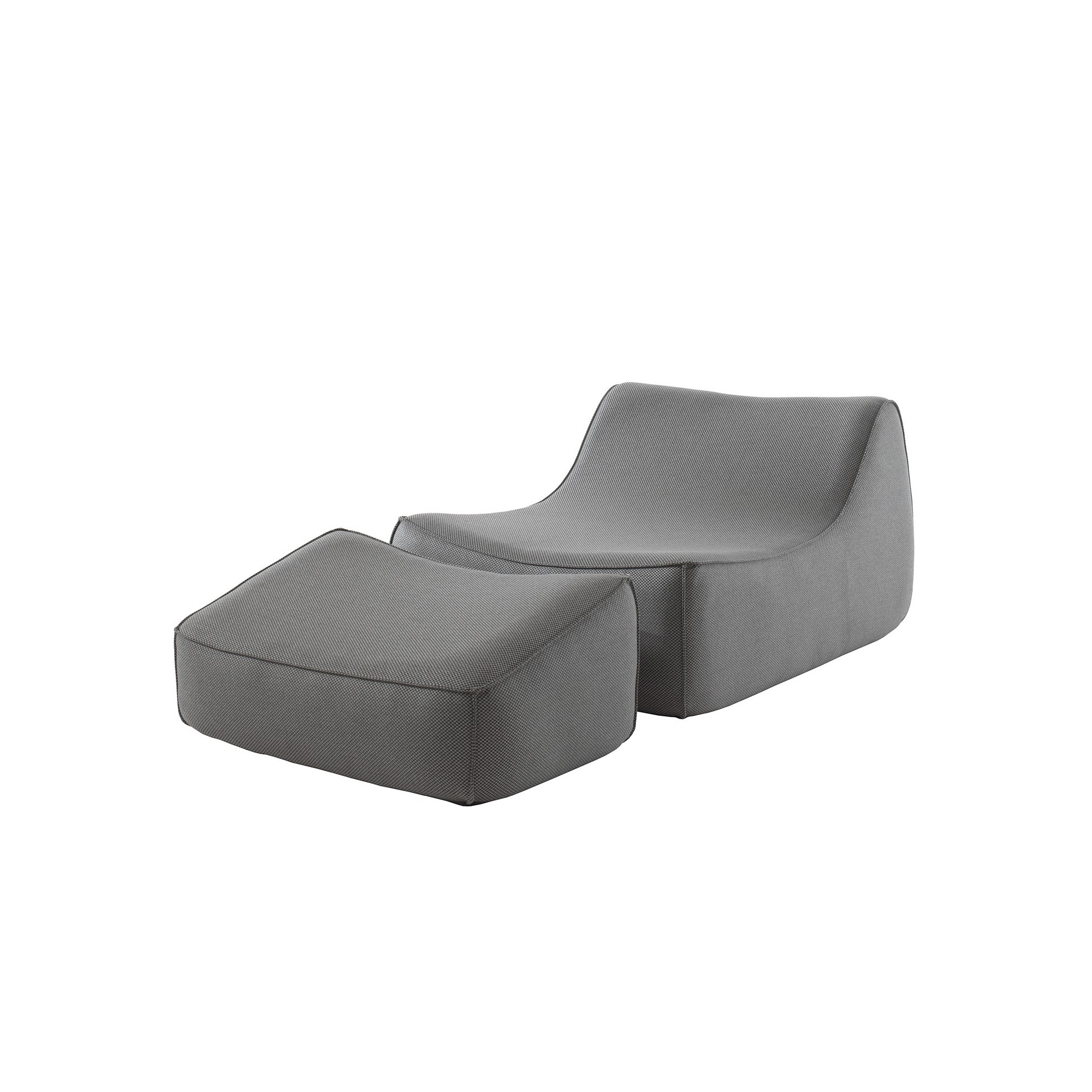 Fauteuil et repose-pieds Benito gris clair Gescova