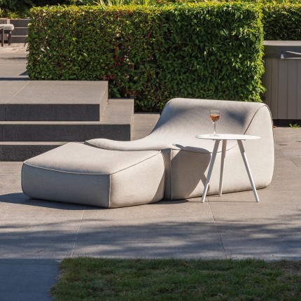 Fauteuil et repose-pieds Benito gris clair Gescova