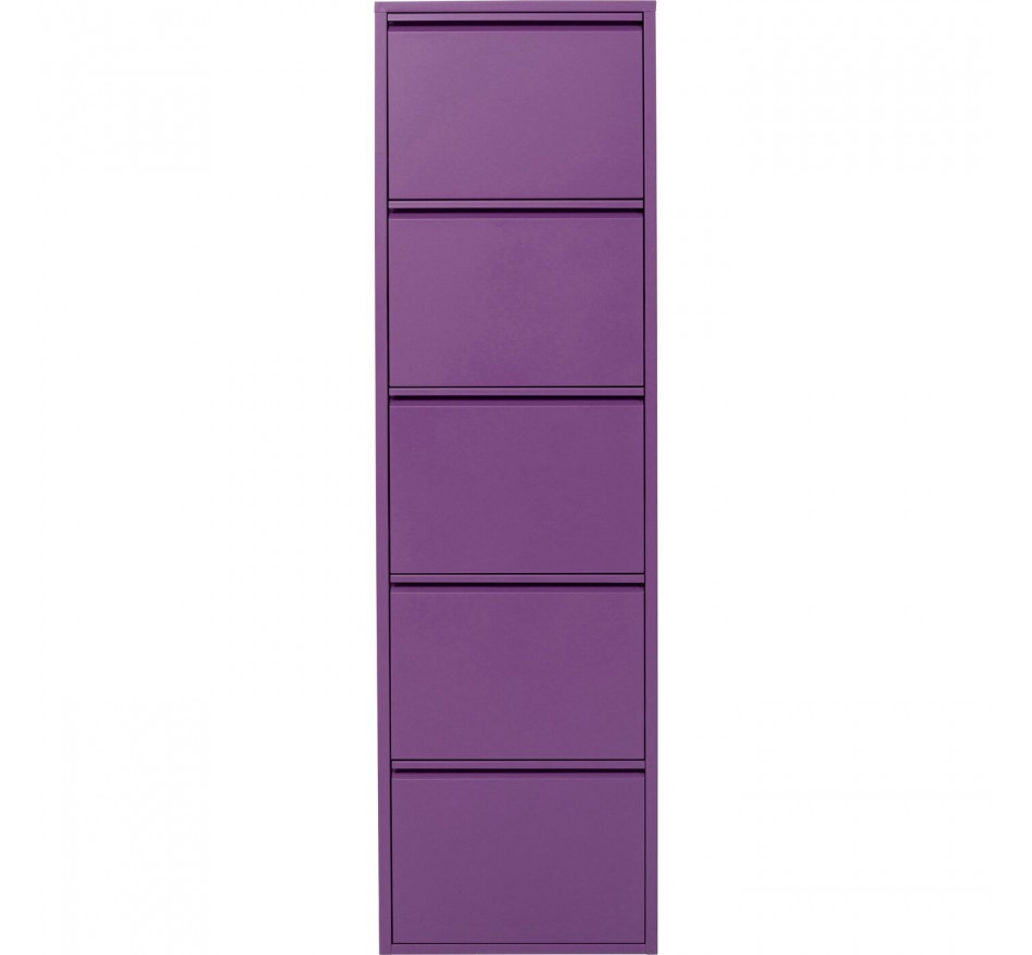 Casier à chaussures Caruso violet 5 tiroirs Kare Design