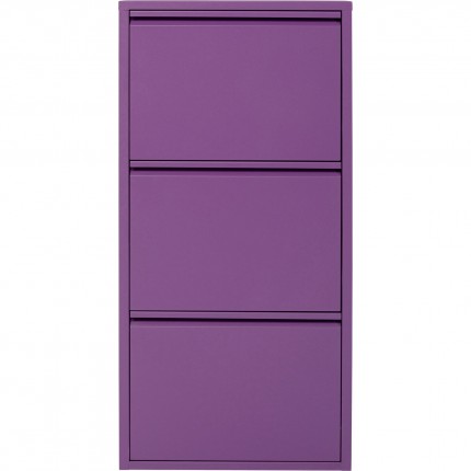 Casier à chaussures Caruso violet 3 tiroirs Kare Design