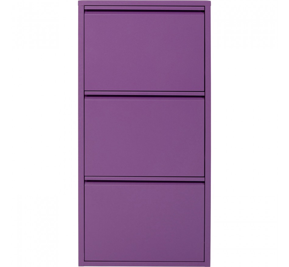 Casier à chaussures Caruso violet 3 tiroirs Kare Design