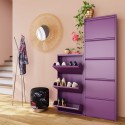 Casier à chaussures Caruso violet 3 tiroirs Kare Design