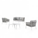 Fauteuil de jardin Gabon gris et blanc Gescova