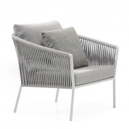 Fauteuil de jardin Gabon gris et blanc Gescova