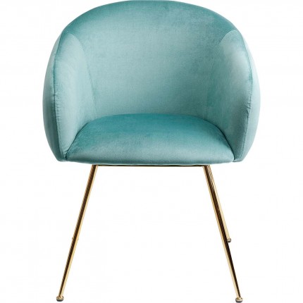 Chaise avec accoudoirs Lorena velours bleu Kare Design