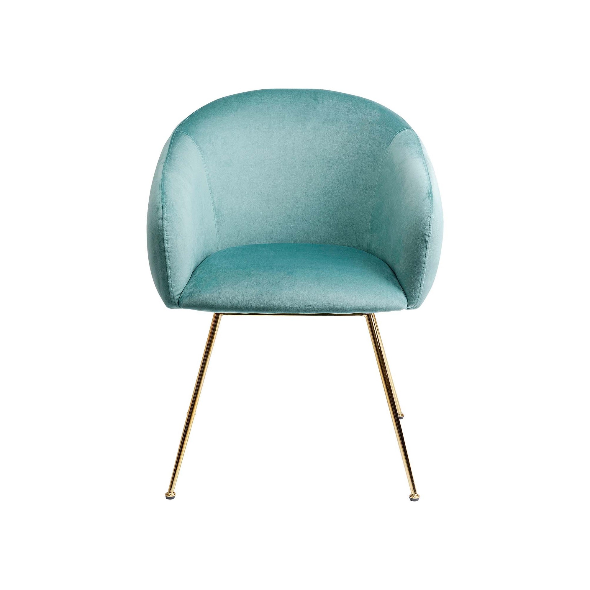 Chaise avec accoudoirs Lorena velours bleu Kare Design