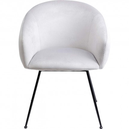 Chaise avec accoudoirs Lorena velours gris Kare Design
