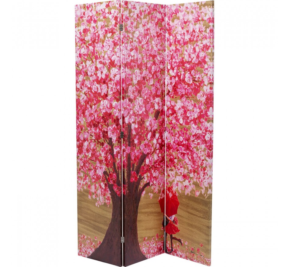 Paravent doré fleurs roses Kare Design