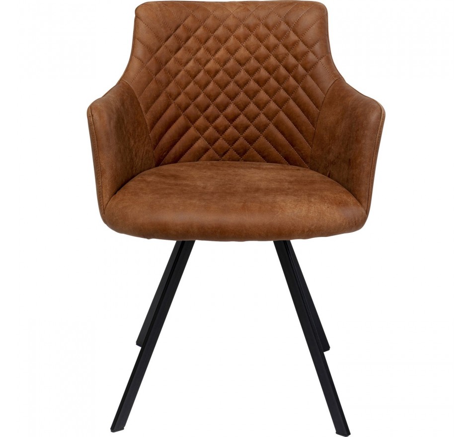 Chaise avec accoudoirs pivotante Coco marron Kare Design