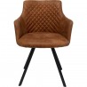 Chaise avec accoudoirs pivotante Coco marron Kare Design