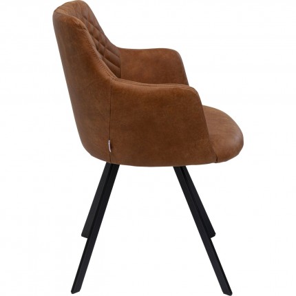 Chaise avec accoudoirs pivotante Coco marron Kare Design