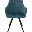 Chaise avec accoudoirs pivotante Coco bleue Kare Design