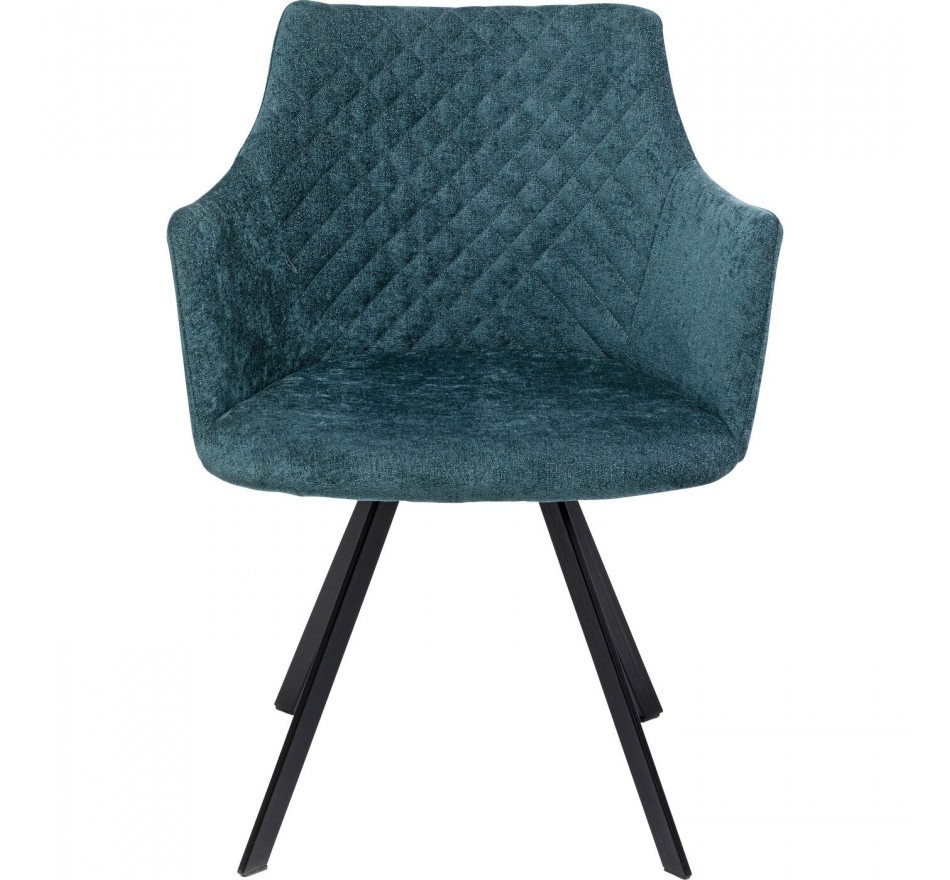 Chaise avec accoudoirs pivotante Coco bleue Kare Design
