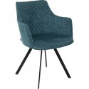 Chaise avec accoudoirs pivotante Coco bleue Kare Design