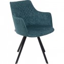 Chaise avec accoudoirs pivotante Coco bleue Kare Design