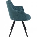 Chaise avec accoudoirs pivotante Coco bleue Kare Design