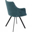 Chaise avec accoudoirs pivotante Coco bleue Kare Design