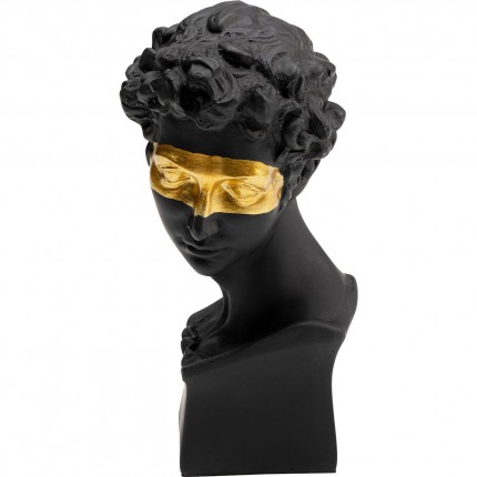 Déco buste homme noir masque doré Kare Design