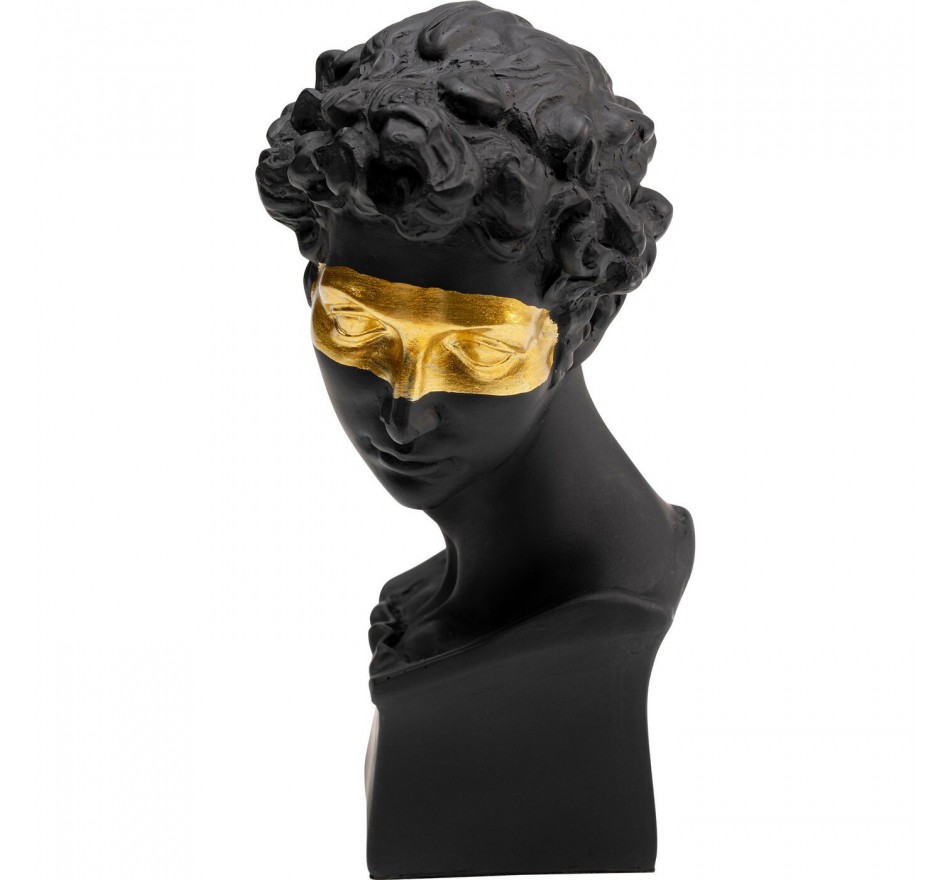 Déco buste homme noir masque doré Kare Design