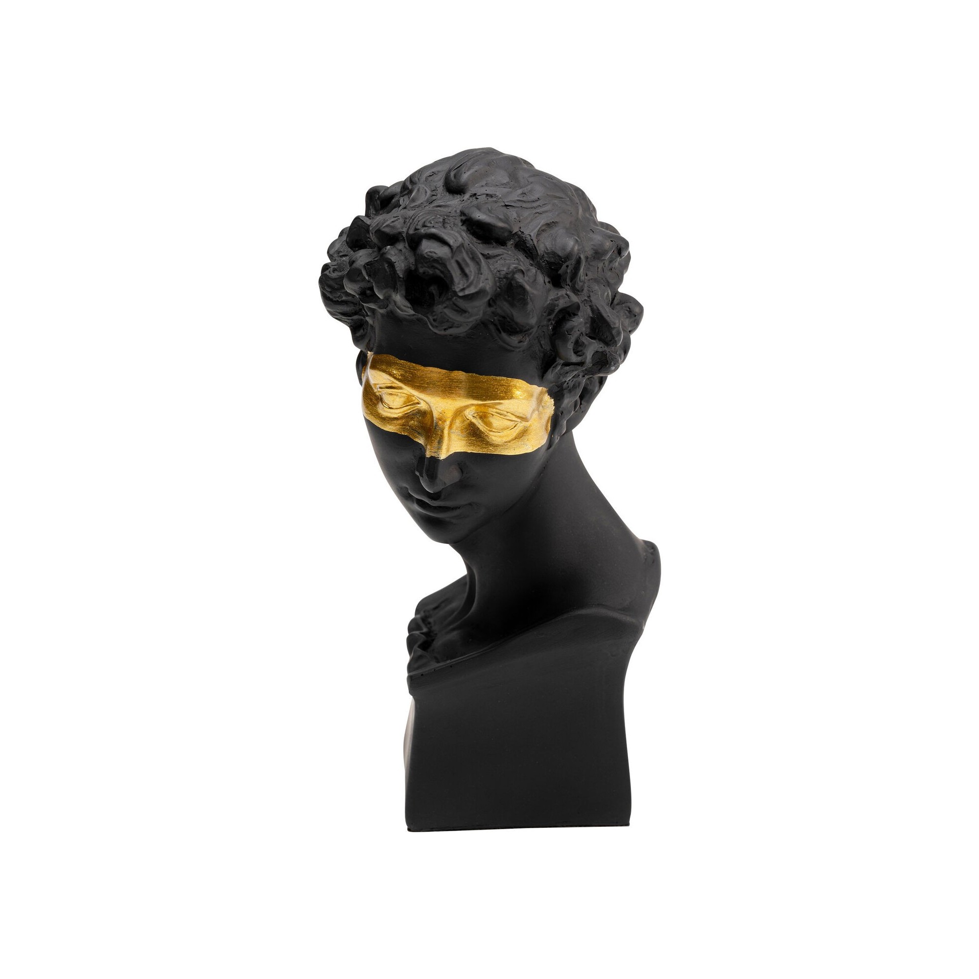 Déco buste homme noir masque doré Kare Design
