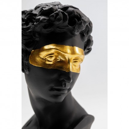 Déco buste homme noir masque doré Kare Design