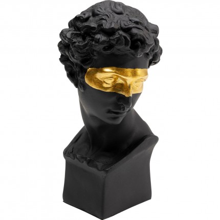 Déco buste homme noir masque doré Kare Design