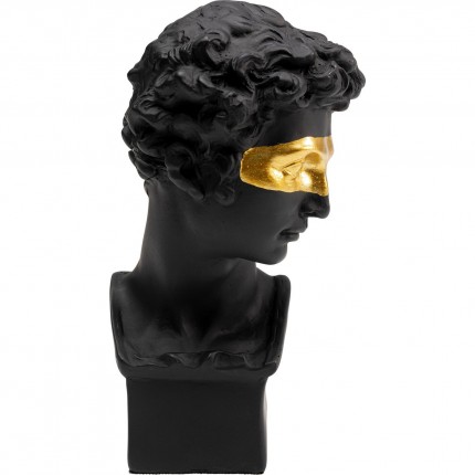 Déco buste homme noir masque doré Kare Design
