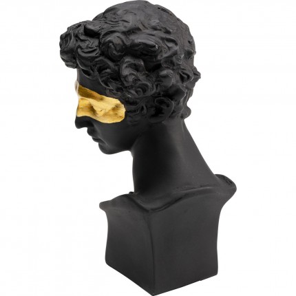 Déco buste homme noir masque doré Kare Design